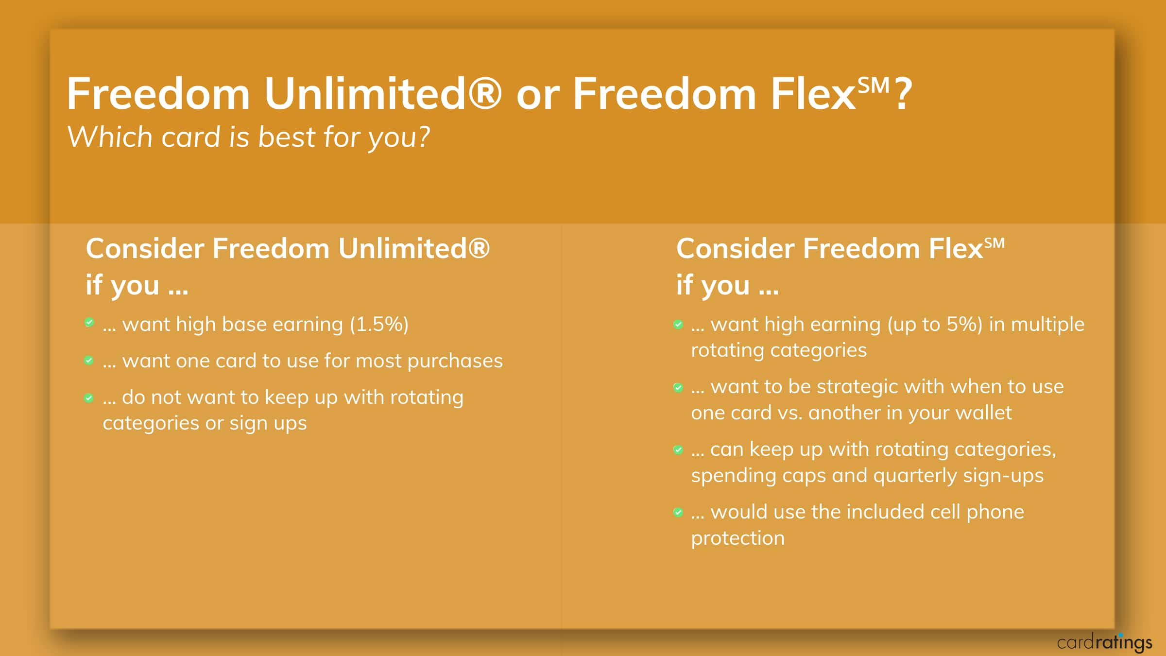 which Freedom card to choose
