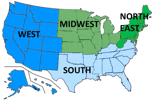 Map of regional credit perceptions