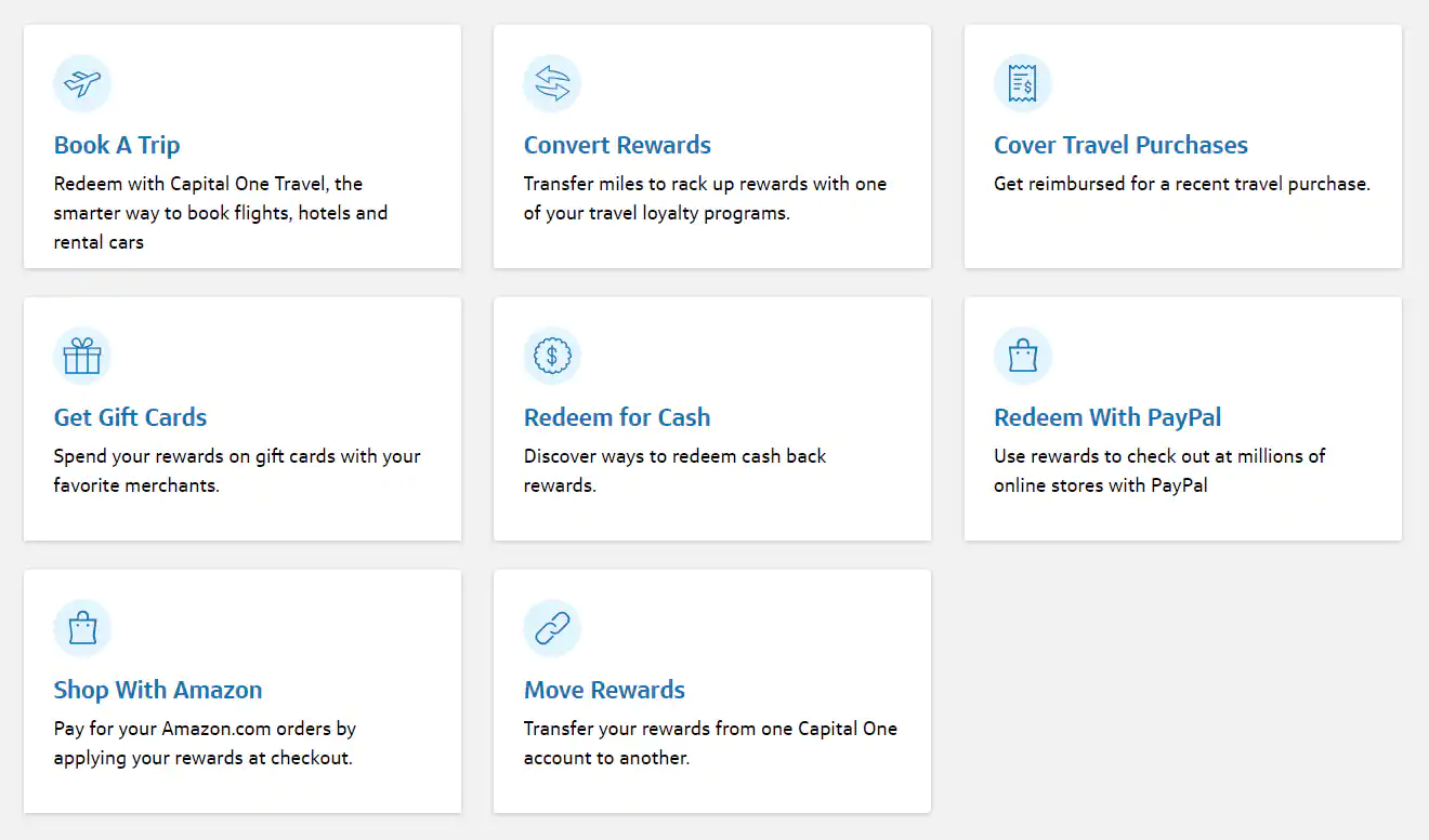 capital one redemption options