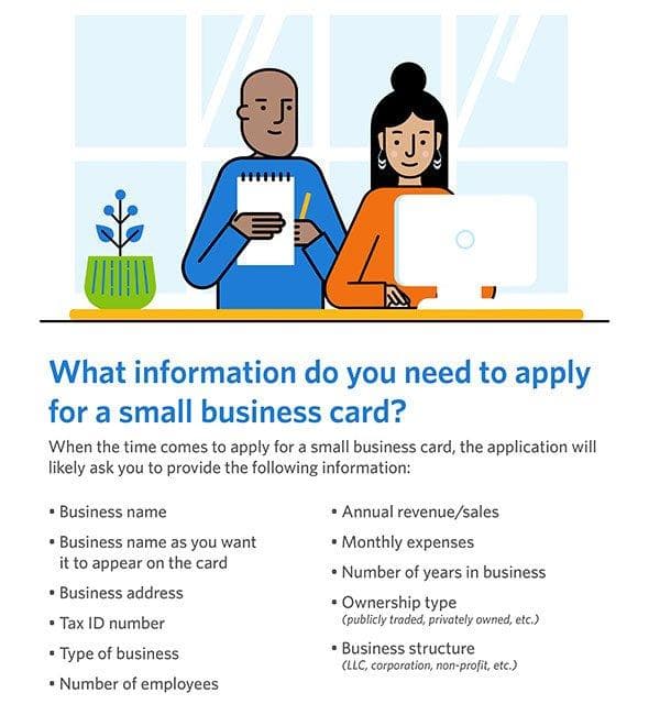 What personal info do you need to apply for a small business card