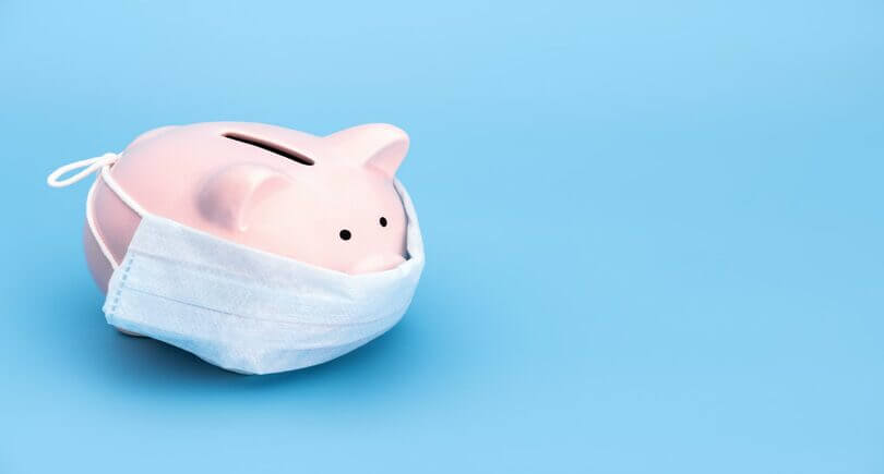 piggy bank with mask