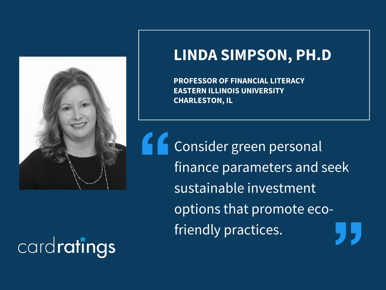 Linda Simpson, professor at Eastern Illinois University, discusses environmentally friendly personal finance choices
